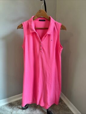 Tommy Hilfiger Sleeveless Polo Tank Top Dress in Hot Pink